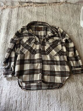 Blank NYC oversized flannel jacket